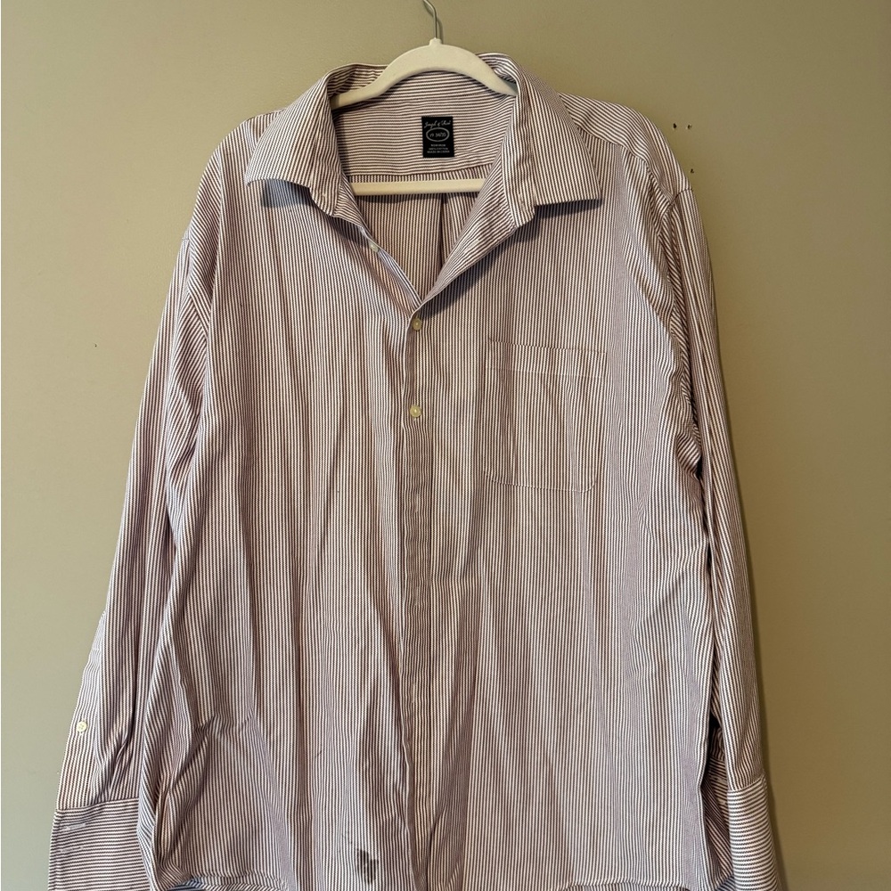 Joseph & Feiss Maroon and White Striped Shirt